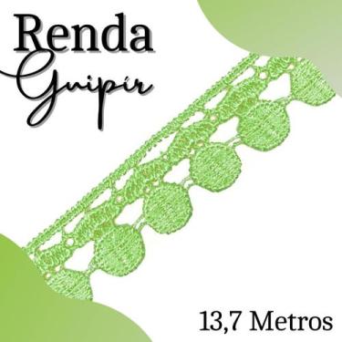 Imagem de Renda Guipír  - Rolo Com 13,7 Metros - Chl005 - Verde Limão - Nº: 225 