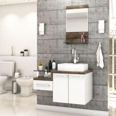 Imagem de Gabinete para Banheiro C/cuba RT41 e Espelheira Legno 831 - Compace, B