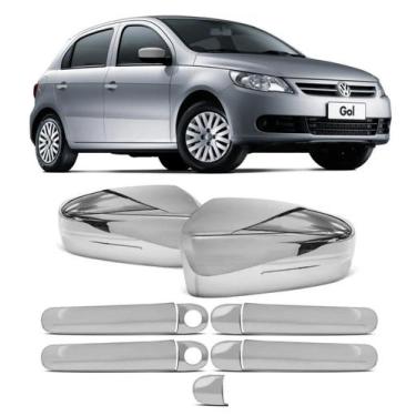 Imagem de Kit Aplique Capa Cromada Maçanetas Retrovisor Gol G5 2008 - Shekparts