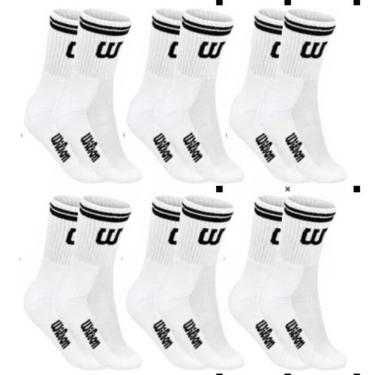 Imagem de Kit 6 Meias Cano Alto Masculina Adulto Branca