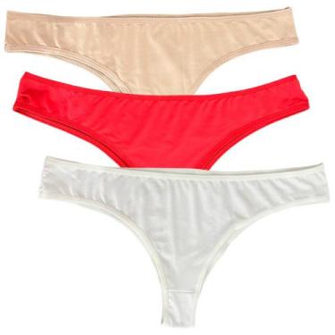 Imagem de Kit 3 Calcinha Básica Tanga Fristyle Romantic Feminina Adulto, GG, Pre