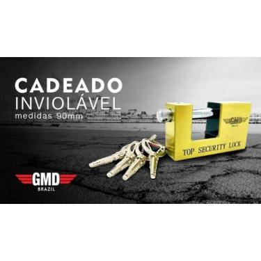 Imagem de Cadeado Alta Segurança 90mm Importado Titanium Multi Ponto - GMDBRAZIL