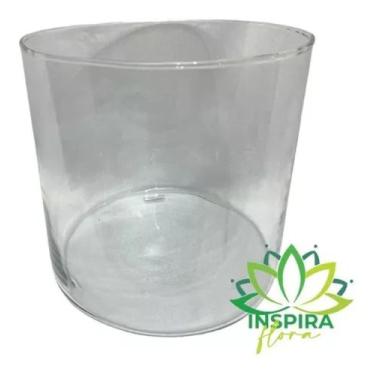 Imagem de Vaso 10x20 Tubo De Vidro Transparente Cilindro Decoração Lar - FLORA F