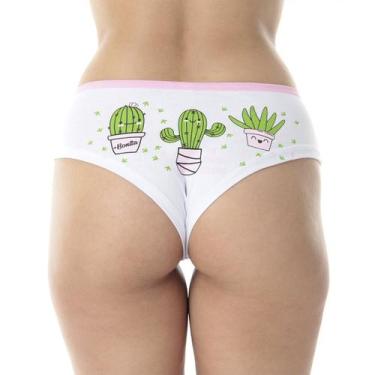 Imagem de Kit com 5 Calcinhas Sula Algodão Penteado - Click Mais Bonita, GG