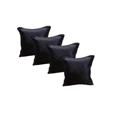 Imagem de Kit 4 Capa Almofadas Cetim 35x35 Luxo Ziper Invisivel - Magic Enxovais