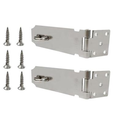 Imagem de PDETVEO 2 peças de trava de cadeado de ferrolho de porta prata de 12 cm, fecho de cadeado de aço inoxidável, fecho de segurança trava de ferrolho