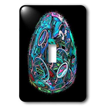 Imagem de 3dRose lsp_27635_1 Surreal Sci Fi Egg Filled with Space Aliens and Eyes Background Toggle Switch, Blue On Black
