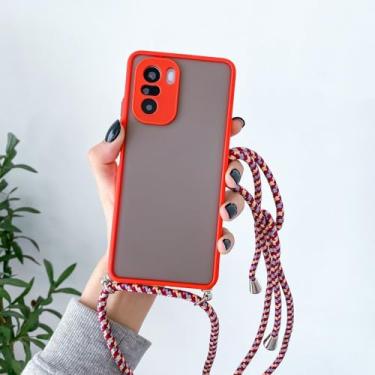 Imagem de Capa de alça de pescoço para pendurar cordão crossbody para Xiaomi para Redmi Note 11 10 Pro 9 8 7 10S 9T Mi 11T Lite 10T POCO X3NFC M3 M4 capa transparente, vermelha, para Mi 10T Lite