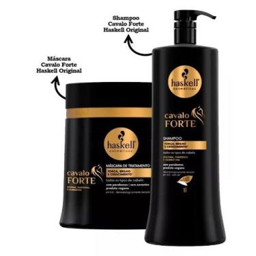 Imagem de Kit haskell cavalo forte duo shampoo máscara 1lt/  500kg