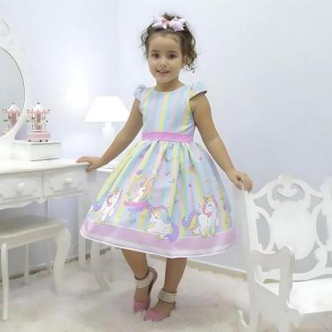 Imagem de Vestido festa infantil tema unicórnio realeza - Moderna Meninas, 04 - 