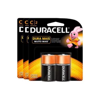 Imagem de Kit Pilhas Alcalina Média C com 6 Unidades Duracell