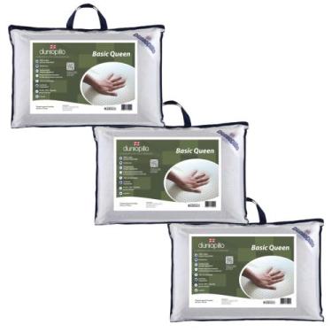 Imagem de 3 Travesseiros Látex Basic Queen - 15cm - Dunlopillo