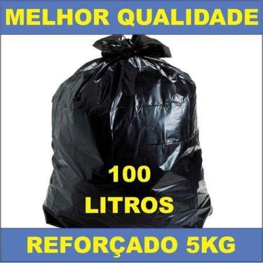 Imagem de Saco Lixo Preto Reforçado 100 Litros C/ 5 Kg Boca Larga - HIGIPACK
