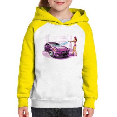 Imagem de Moletom Infantil Lava Jato Carro Roxo - Foca na Moda, Branco, Amarelo,
