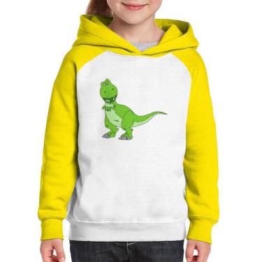 Imagem de Moletom Infantil Dinossauro - Foca na Moda, Branco, Amarelo, 8
