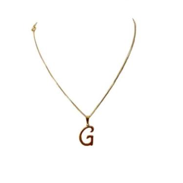 Imagem de Cordão + Pingente De Letra Banhado A Ouro 18k Luxo - A.R Variedades MT