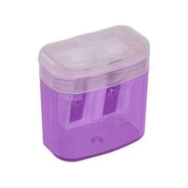Imagem de Apontador com Deposito 2 Furos Duplo com Cestinha - Leo&Leo, ROXO