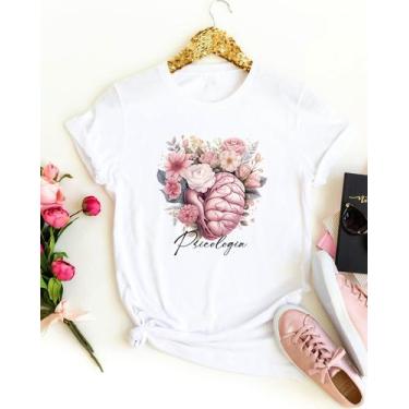 Imagem de Blusa profissão psicologia cérebro desenho inteligência artificial flo