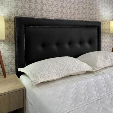 Imagem de Cabeceira King 195 Cama Box Diamond 2 Veneza 05 Preto Corano Com Pés R