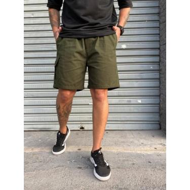 Imagem de Bermuda Masculina Cargo Street Sarja Algodão KYU - LifeStyle, Verde, P