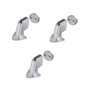 Imagem de Kit c/ 3 prendedor fixador batedor porta magnético 808 escovado imab i