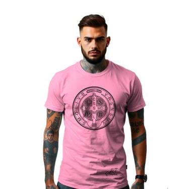 Imagem de Camiseta Personalizada Estampa São Bento Masculina Algodão Estampada G