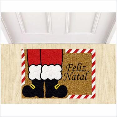 Imagem de Tapete feliz natal bota do papai noel cor uro - ZAP TAPETES