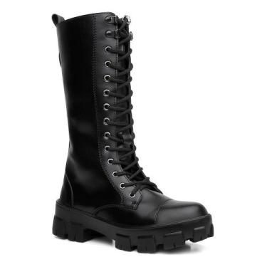 Imagem de Bota Bag Tratorada Preta Feminina - Âmago, 36, Preto