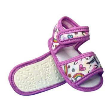 Imagem de Sandalia Nenem Infantil Recem Nascido unicornio - Benne Kids, Lilás, 1
