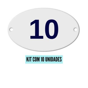Imagem de Kit Com 10 Números Oval PVC  Numerador 1 ao 20 - Danti, Número 10 - 10