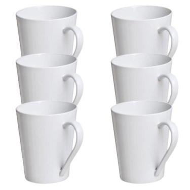 Imagem de Jogo 6 Canecas Tulipa Branca Café Chá Porcelana 250ml - COISAS PARA O 