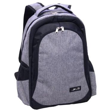 Imagem de Mochila LS Bolsas para Notebook 15.6 Cinza Mescla 4 divisões com Encai