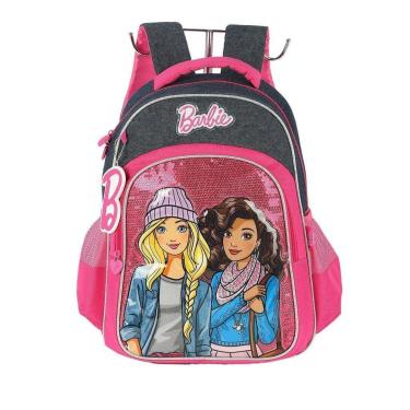 Imagem de Mochila de Costas Luxcel Barbie Amigas Rosa e Preto-Feminino