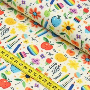 Imagem de Tecido Estampado Para Patchwork - Escola : Lápis Florido 3 (0,50x1,50)