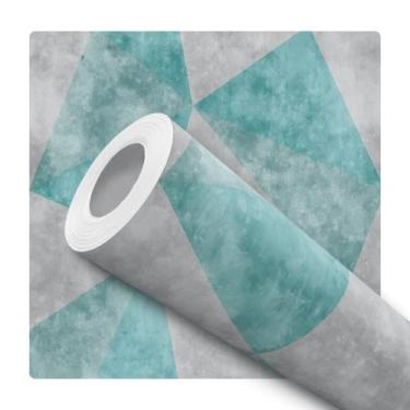 Imagem de Papel De Parede Adesivo Lavável Geométrico Efeito Cimento Queimado Ver