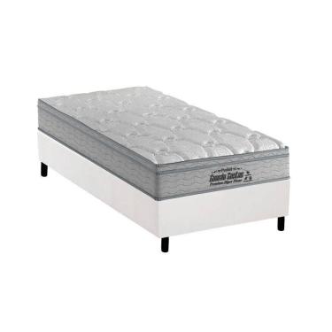 Imagem de Cama Box Solteiro: Colchão Espuma Probel D40 Guarda Costas Premium Hiper Firme + Base White(88X188)