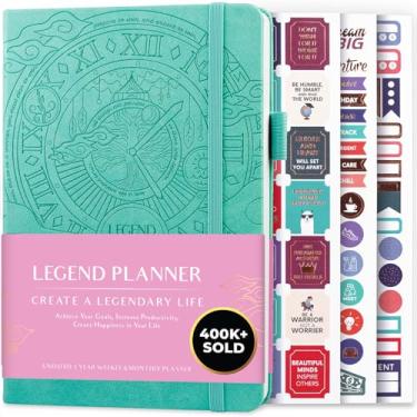 Imagem de Legend Planner – Planejador de vida semanal e mensal para atingir seus objetivos e viver mais feliz. Caderno organizador e diário de produtividade. A5 (água-marinha)