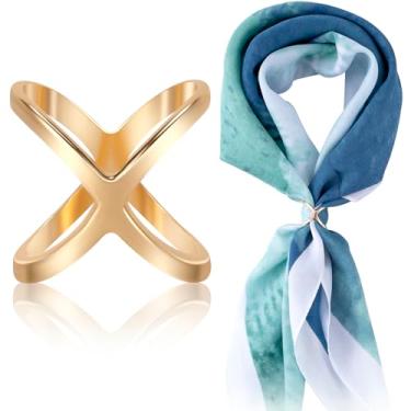 Imagem de Joez Wonderful Clipe de anel de cachecol, fivela de lenço de seda de corrente grossa, clipes de xale, fecho de cachecol, alfinete de cachecóis, Large