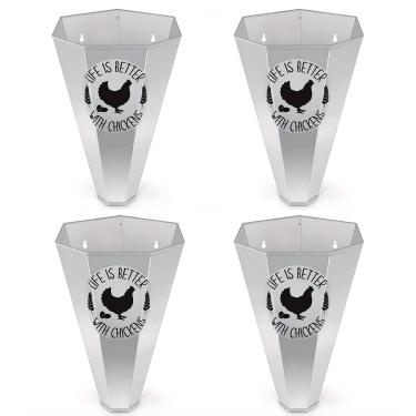 Imagem de TGEYD Cone de frango, aço galvanizado, cone de restrição de aves, design de parte traseira plana e fácil instalação, para frango, para camadas grandes, frangos, assadeiras, perus até 3,6 kg cone de