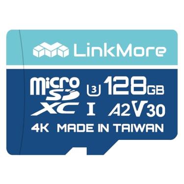 Imagem de LinkMore Cartão Micro SDXC de 128 GB, compatível com A2, UHS-I, U3, V30, Classe 10, velocidade de leitura de até 160 MB/s, velocidade de gravação de até 100 MB/s, adaptador SD incluído