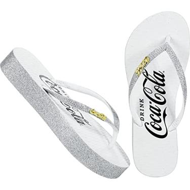 Imagem de Sandálias Coca Cola, Glam Up, Feminino, Branco/Branco, 40