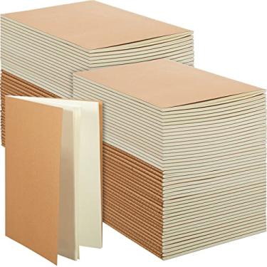 Imagem de Cadernos de papel Kraft 13 cm x 21 cm A5 Cadernos de capa mole para crianças, estudantes, escrevendo, cadernos, caderno com 60 páginas, 30 folhas (sem forro)