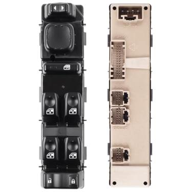 Imagem de Interruptor de janela mestre dianteiro esquerdo 15883323 compatível com Chevy/GMC caminhão de 4 portas 2003-2006 com pedais fixos e sem espelhos dobráveis automaticamente, para Silverado Tahoe
