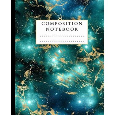 Imagem de Composition Notebook: Collage Wide Ruled Notebook | Gold Glitter Liquid Marble Book for Girls | Primary Journal for Kids Teens Students | Lined Paper Workbook