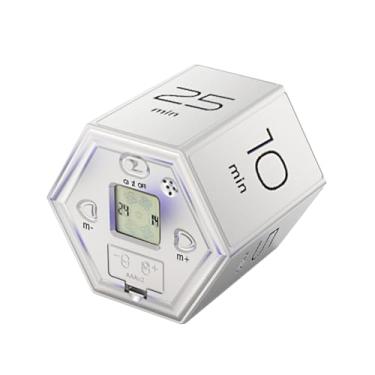 Imagem de Temporizador de Cubos Magnéticos, Temporizador de Relógio Digital Hexágono, Temporizador de Cubos Magnéticos, Temporizador de Flip Hexágono de Cozinha para Estudar Exercícios de