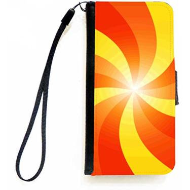 Imagem de Rikki Knight Capa tipo carteira flip laranja com aba magnética para Apple iPhone 5c