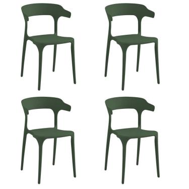Imagem de Conjunto com 4 Cadeiras Valéria 74,5cm X 49cm X 48,5cm Verde Mata