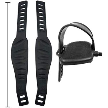 Imagem de Um par de correias de pedal de bicicleta ergométrica e alças alargadas para bicicleta ergométrica bicicleta em casa ou academia