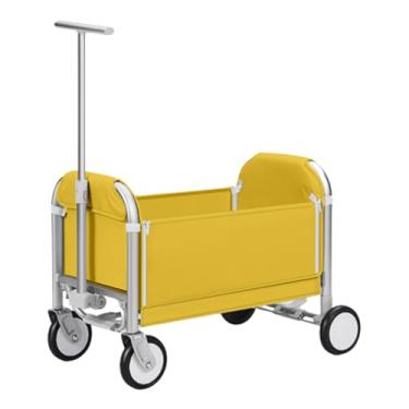 Imagem de carroça Carrinho de vagão grosso com rodas, vagão utilitário dobrável para mercearia, tecido oxford, vagão de praia com freio, grande capacidade dobrável