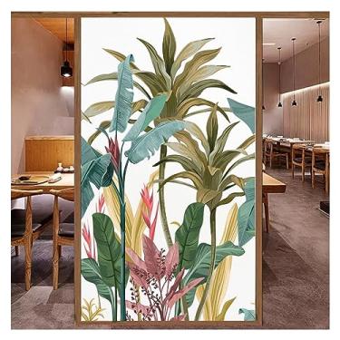 Imagem de Adesivos de janela com aderência estática, película de janela, adesivo de vidro de privacidade, isolamento térmico e protetor solar, decoração de floresta tropical, adesivo adesivo adesivo para casa,
